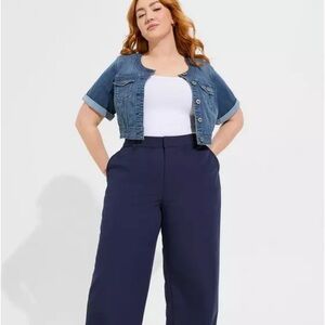 Torrid Navy Wide Leg High Rise Pants